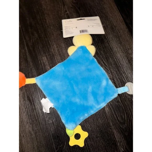 NWT! Baby Cudlie Activity Lovie Blue Security Chick Blanket Paci Teether Crinkle - Picture 2 of 3